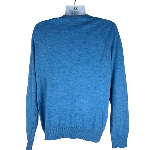 Apt. 9 Men's V-Neck Merino Blend Sweater Size L Blue - Picture 2 of 3